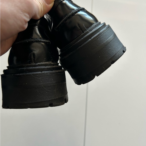 Damaged❗️Massimo Dutti Black Loafers w Track Soles 6.5 36.5 (fits like 7 37) - Picture 10 of 15